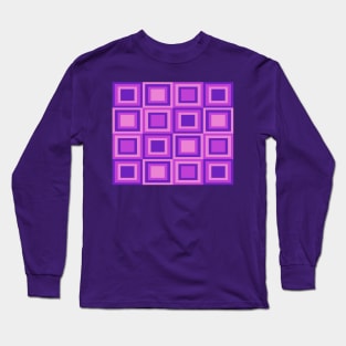 Groovy pink and purple shades, 1960s geometric pattern Long Sleeve T-Shirt